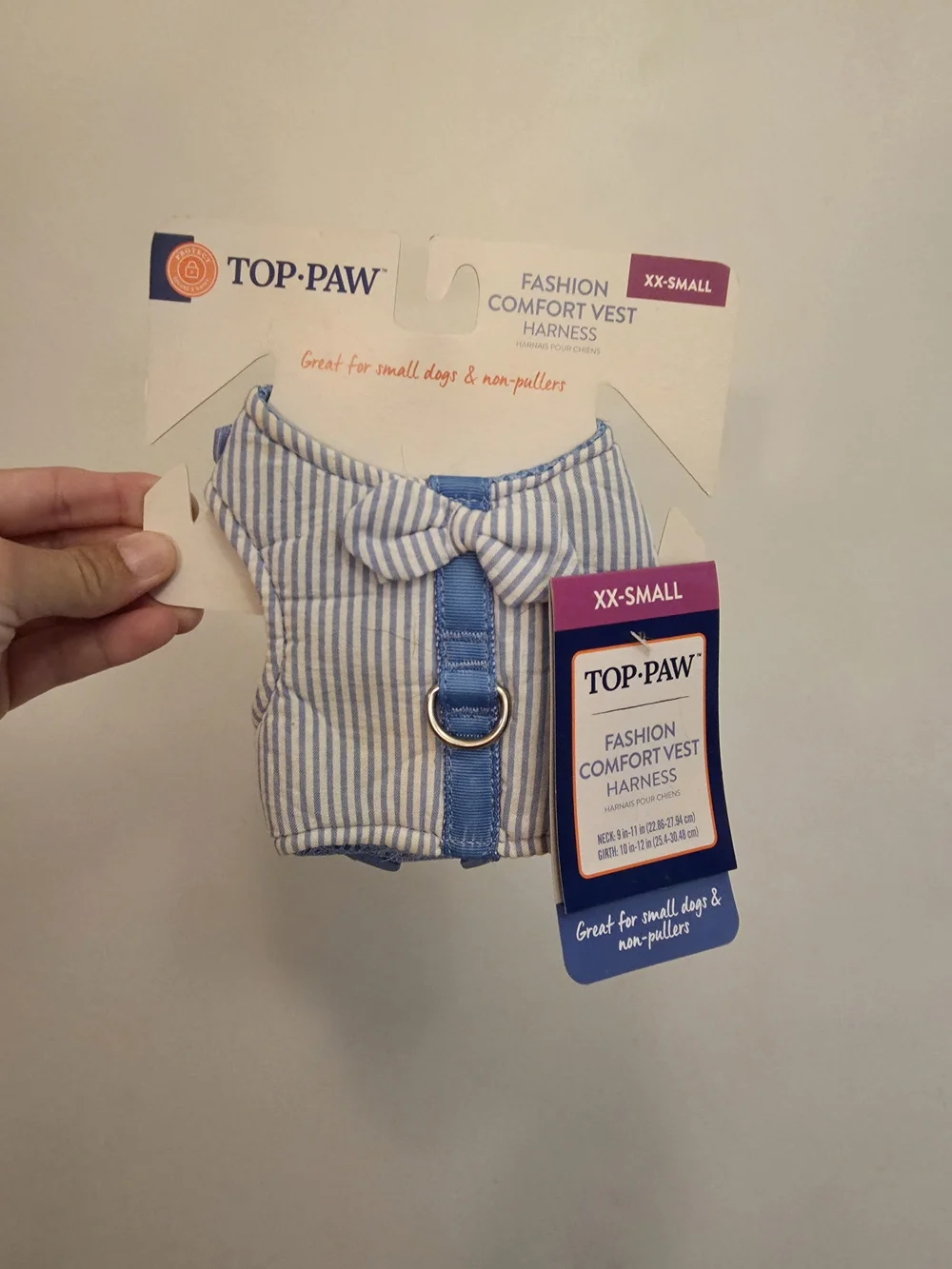 Top Paw Blue Striped Fashion Comfort Vest Harness - XX-Small